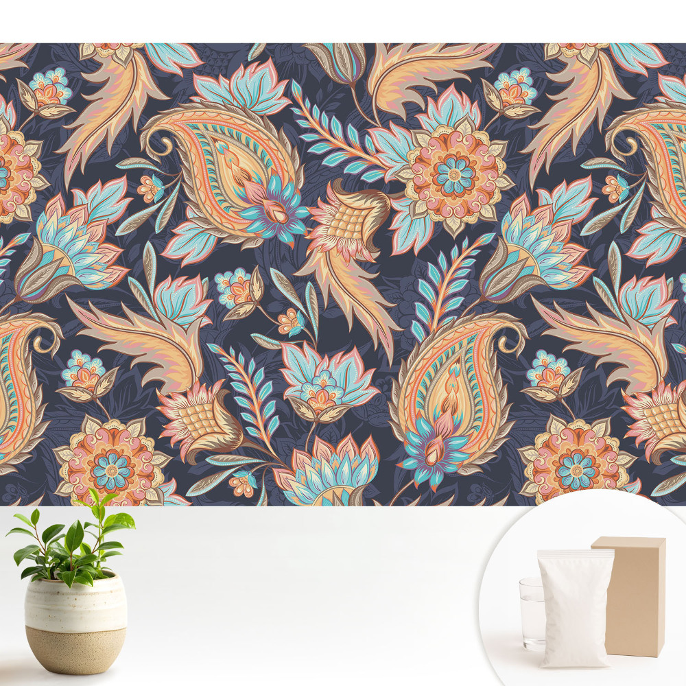 Tapeta do obývačky Kvety a listy v klasickom štýle