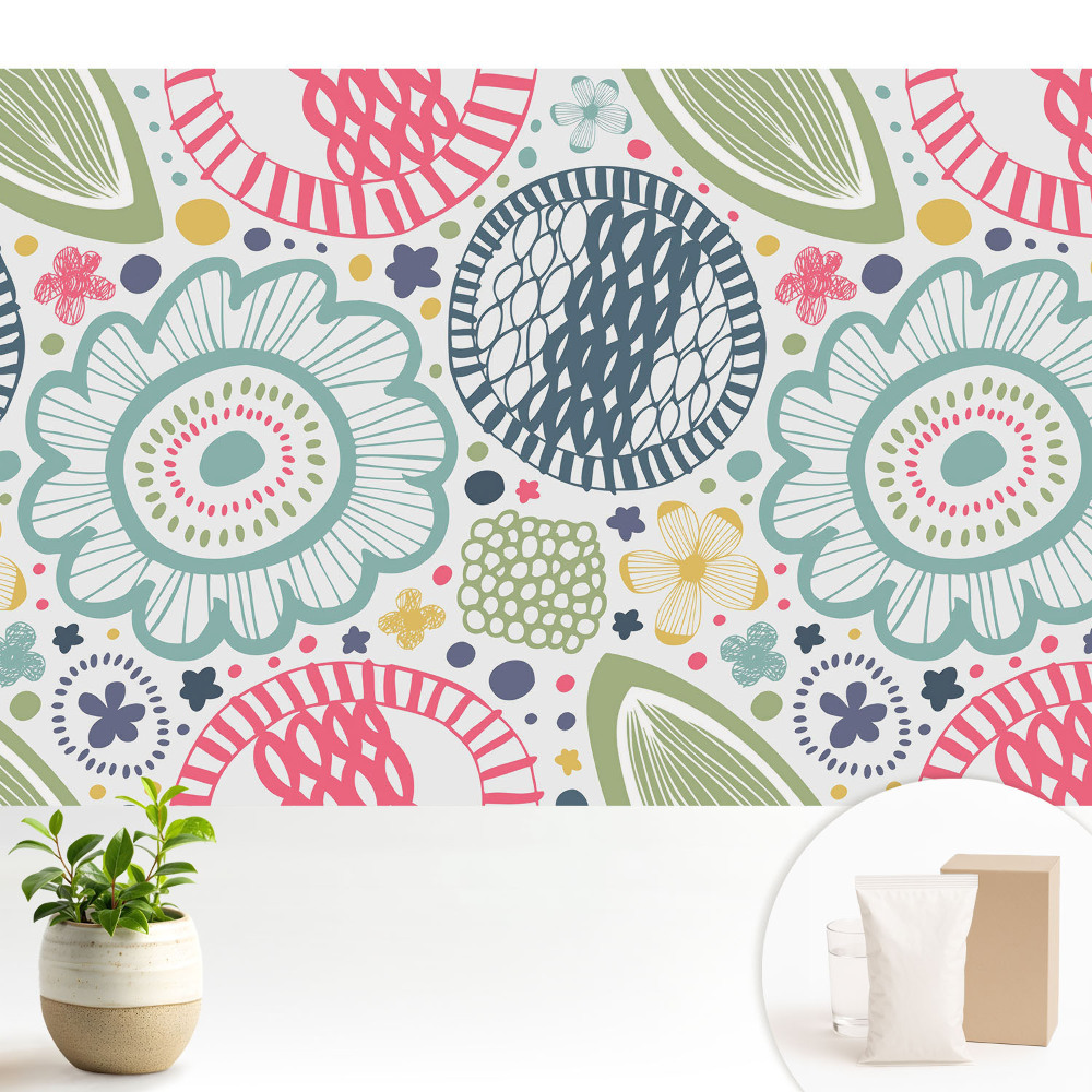 Tapeta Moderné kvetinové a geometrické vzory