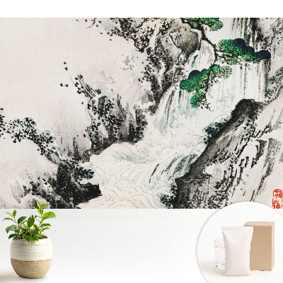 Tapeta na stenu s orientálnym motívom vodopádovej krajiny