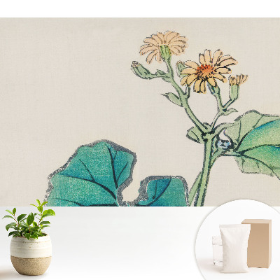 Tapeta na stenu Jemný kvet na pozadí zelených listov