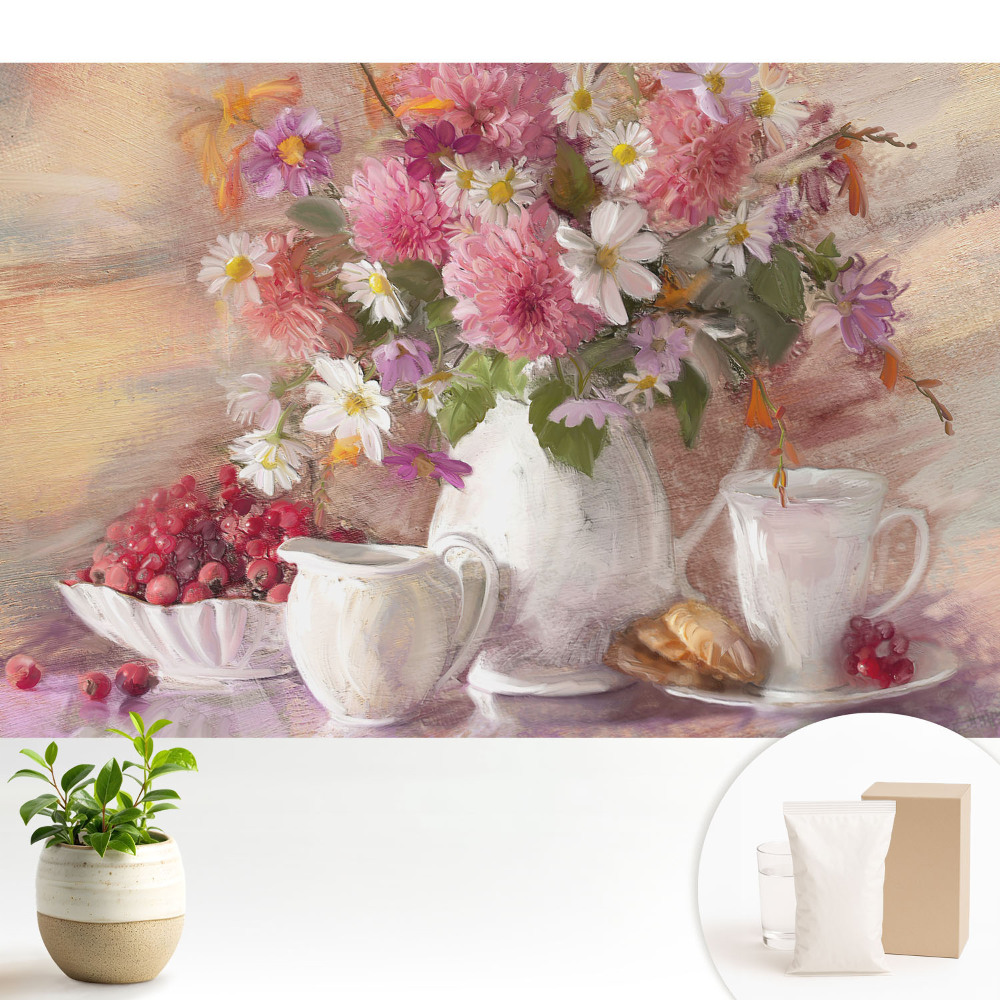 Tapeta Kytica kvetov so starostlivo naaranžovanými doplnkami