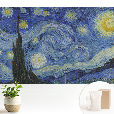 Tapeta do obývačky s abstraktnými hviezdami a víriacimi oblakmi