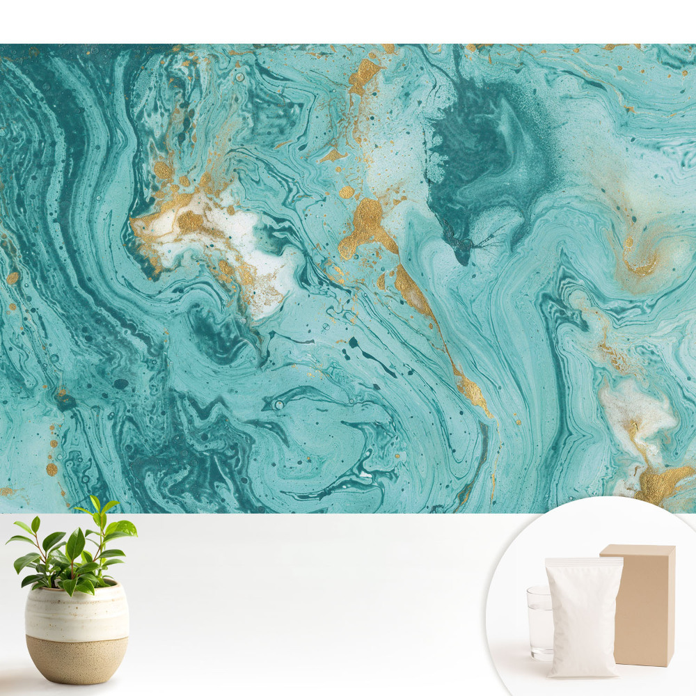 Tapeta na stenu Tyrkysové abstraktné vzory, elegancia farieb