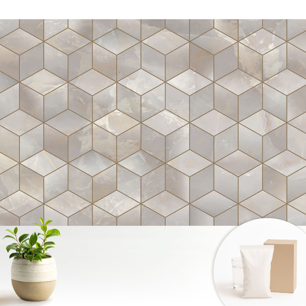 Tapeta Moderná geometrická mozaika v odtieňoch sivej