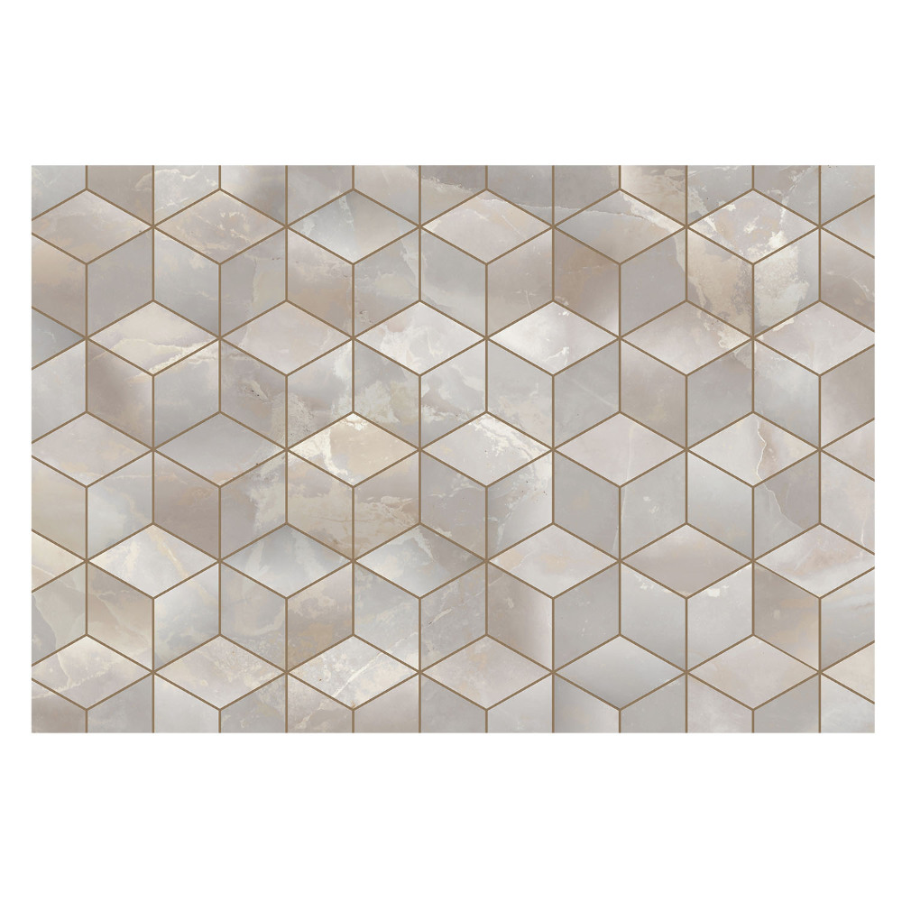 Tapeta s modernou geometrickou mozaikou v odtieňoch sivej
