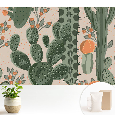 Tapeta s moderným vzorom kaktusov