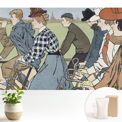 Tapeta Secesná cyklistická scéna
