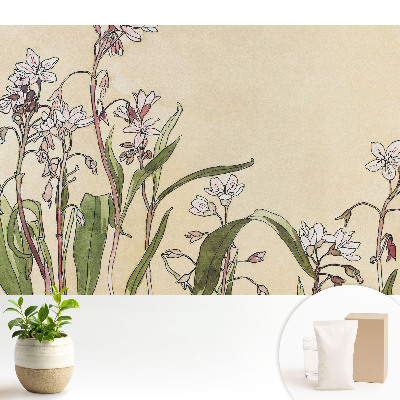 Luxusná tapeta Jemné kvety na svetlom pozadí