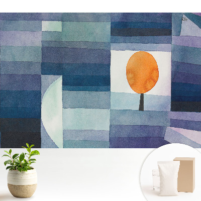 Tapeta s motívom pomarančovníka na modrom pozadí