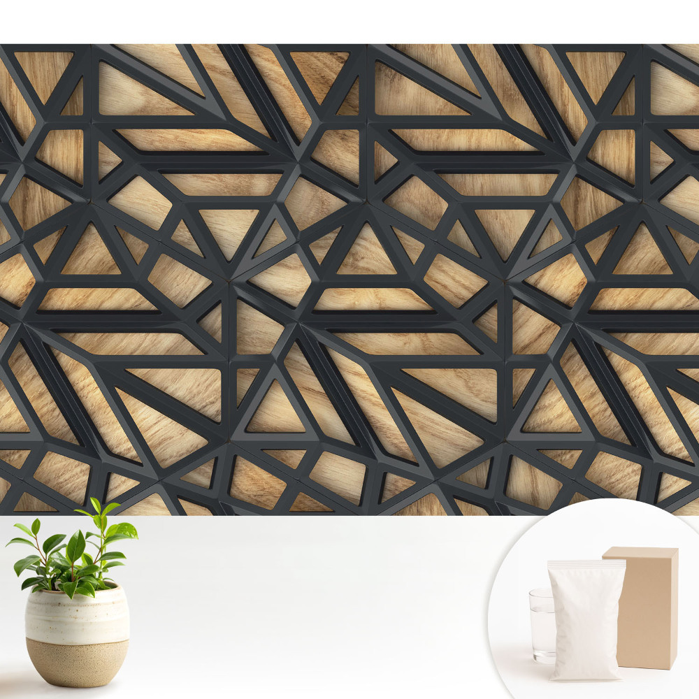 Tapeta na stenu Geometrické trojuholníky, harmónia dreva