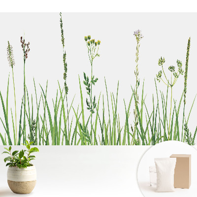 Tapeta na stenu Akvarelová harmónia prírody s divokými kvetmi a trávami