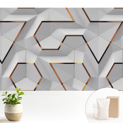 Tapeta do obývačky s moderným geometrickým priestorovým vzorom