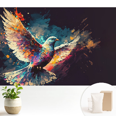 Tapeta s farebným dynamickým vtákom v lete