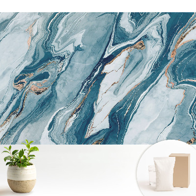Tapeta na stenu s abstraktnými mramorovými čiarami a vlnami