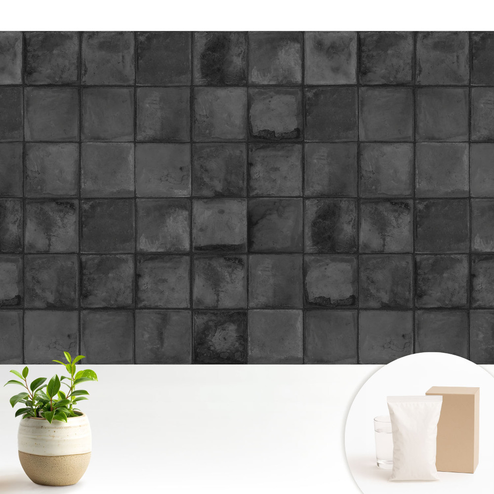 Tapeta na stenu Sivé obdĺžnikové dlaždice s geometrickým vzorom