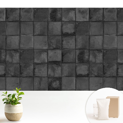 Tapeta na stenu Sivé obdĺžnikové dlaždice s geometrickým vzorom