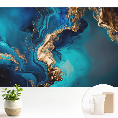 Tapeta na stenu Abstraktná kombinácia modrej a žltej