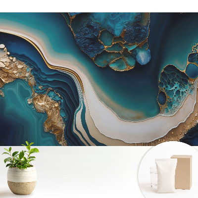 Tapeta s abstraktným vzorom vlny v harmonických farbách