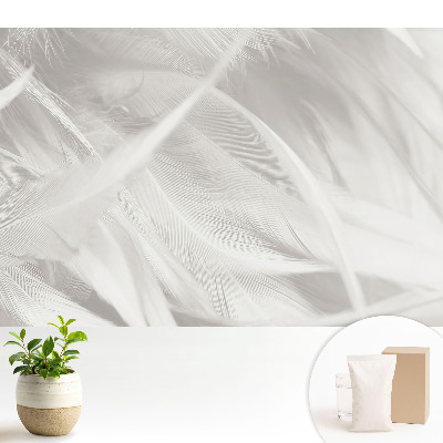 Luxusná tapeta s motívom nadýchaného bieleho peria