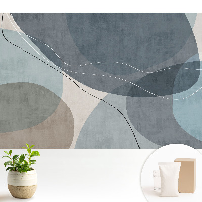 Tapeta s abstraktnými tvarmi navodzujúca pokojnú atmosféru