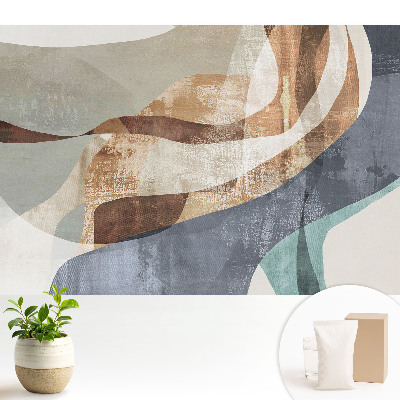 Tapeta na stenu s farebnými vlnitými abstraktnými tvarmi