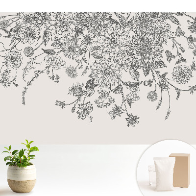 Tapeta na stenu s motívom kvetov vyjadrujúcich eleganciu a harmóniu prírody