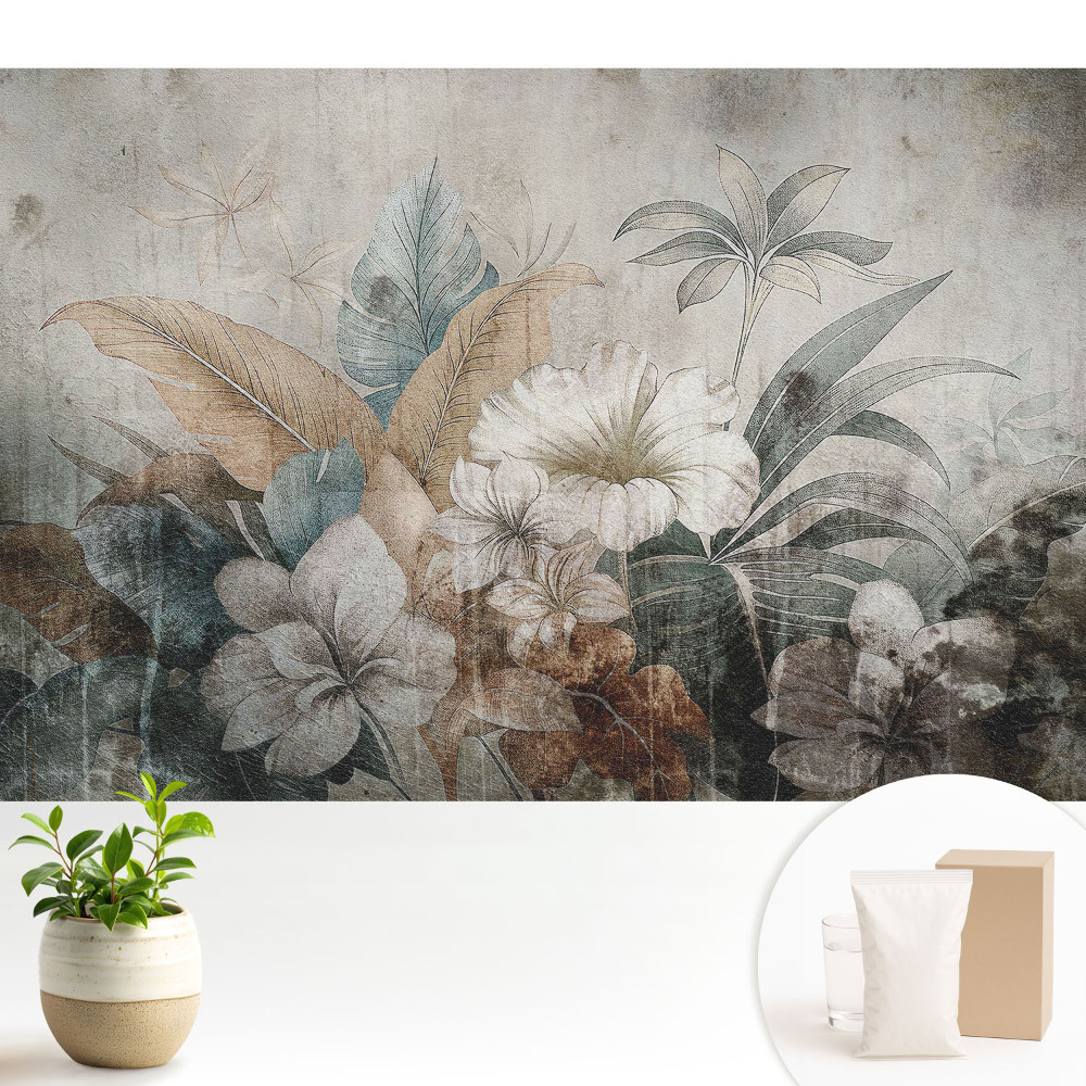 Tapeta do obývačky Rustikálny kvetinový aranžmán snov