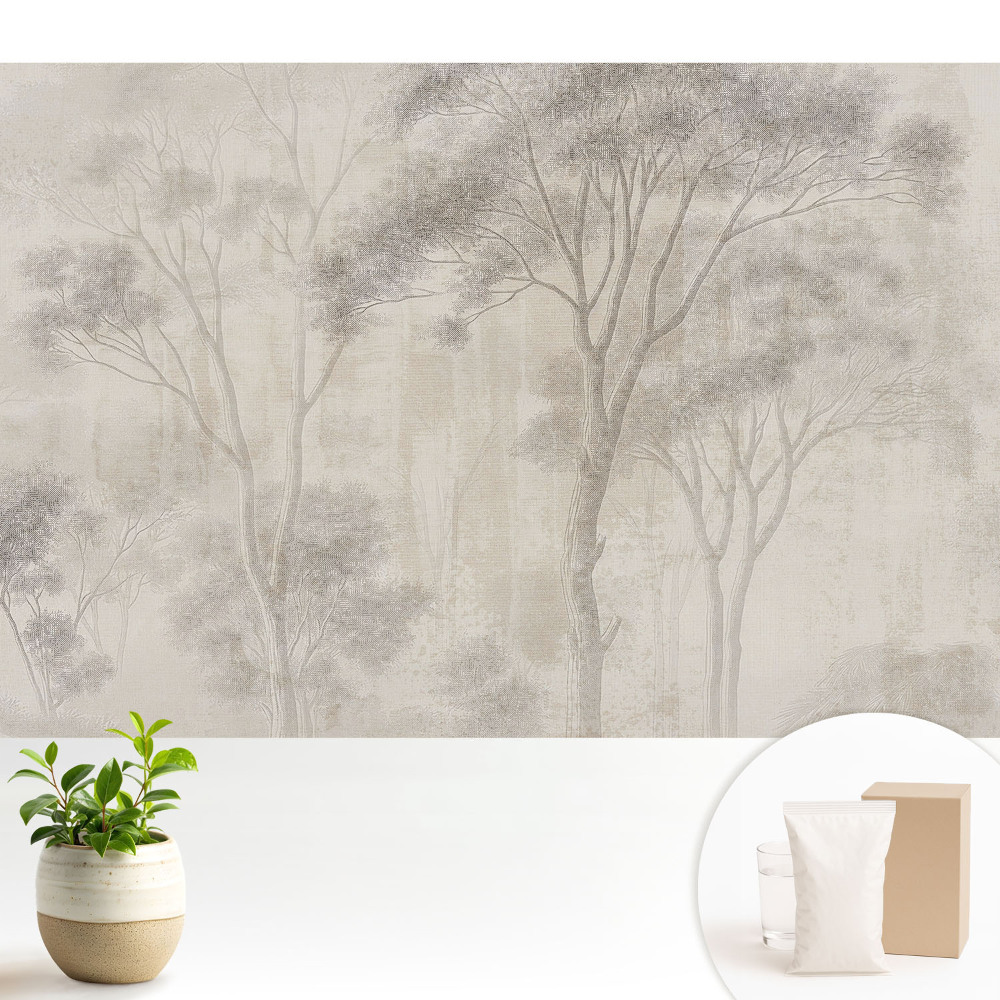 Tapeta Jemné stromy na béžovom pozadí