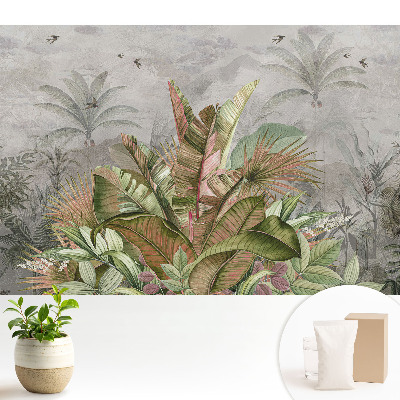 Tapeta do obývačky Vintage tropické listy