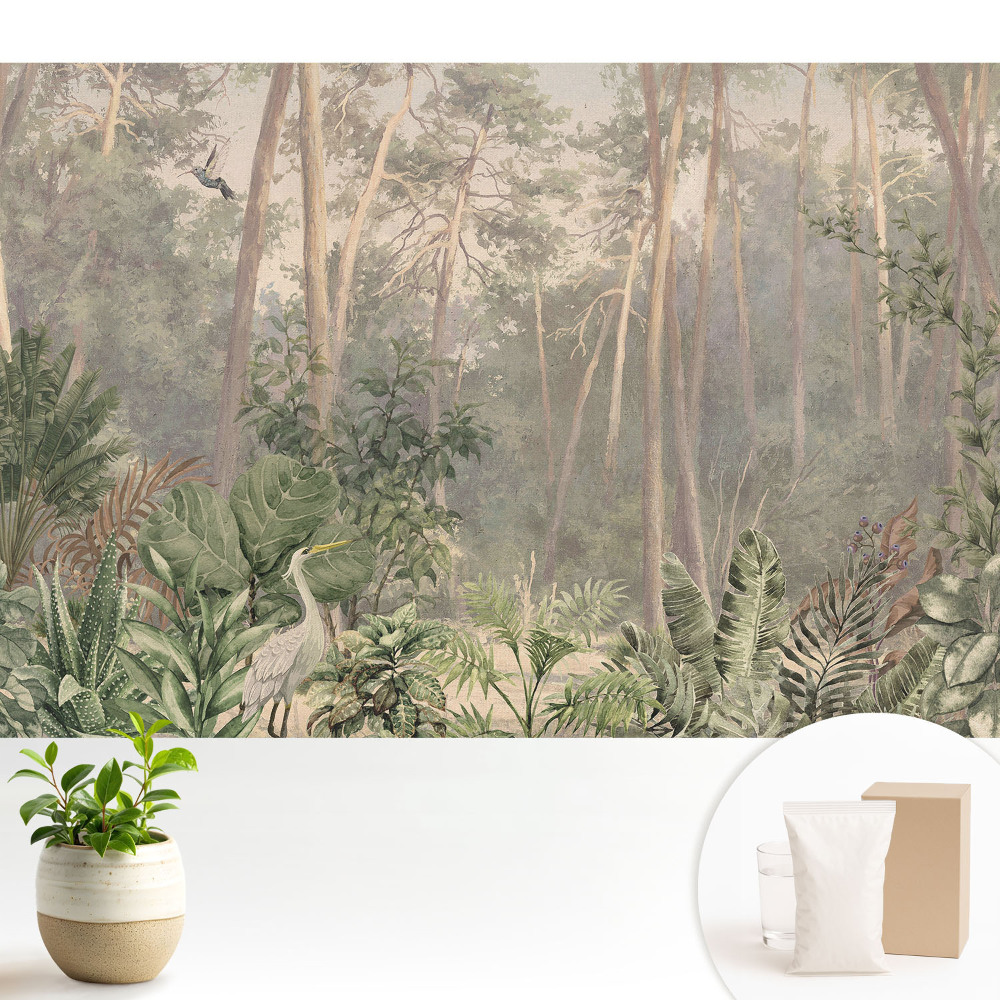 Tapeta na stenu Pastelová prírodná téma tropického lesa