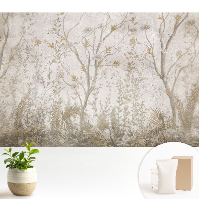 Tapeta s jemnou grafikou krehkých rastlín