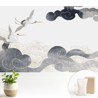 Tapeta do obývačky Žeriavy a oblaky v klasickom štýle