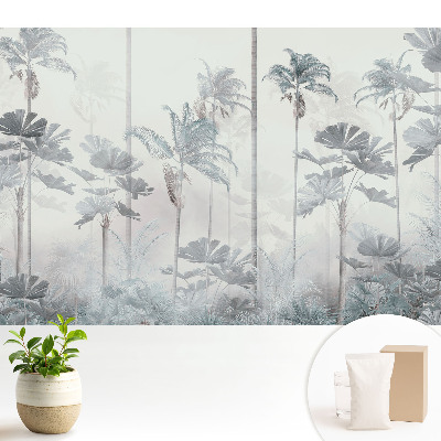 Tapeta s motívom exotických paliem v jemnej hmle