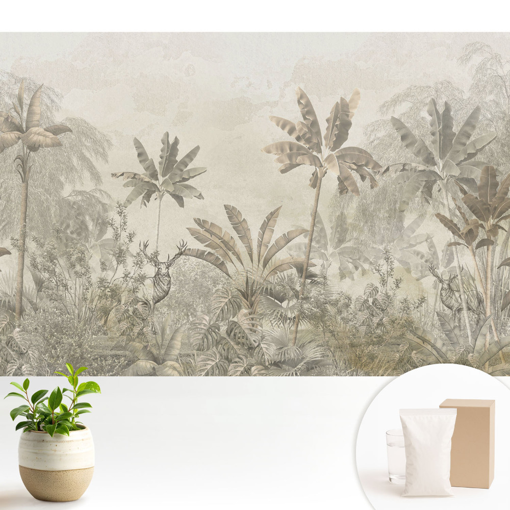 Luxusná tapeta Exotické palmy v teplých odtieňoch