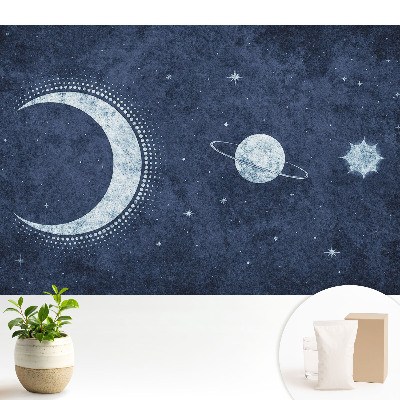 Tapeta na stenu s motívom mesačnej nočnej oblohy