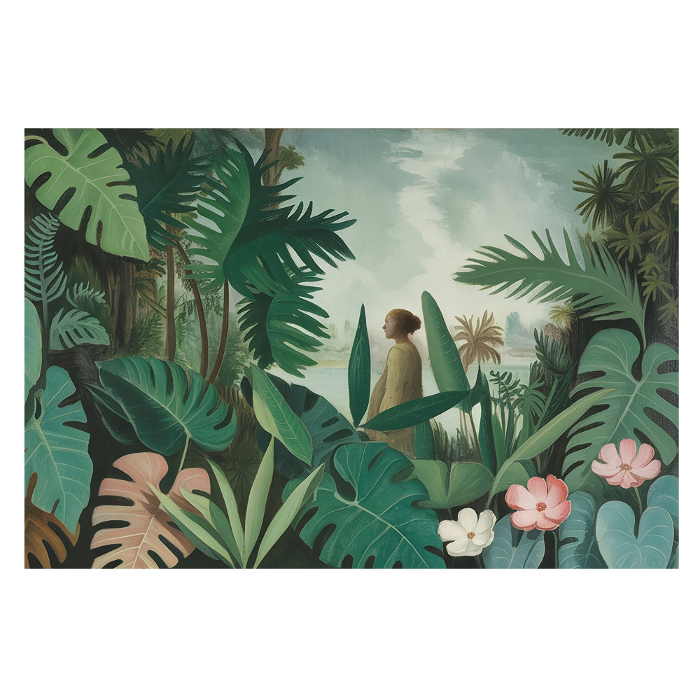 Tapeta s motívom tropickej scenérie a harmonických rastlín