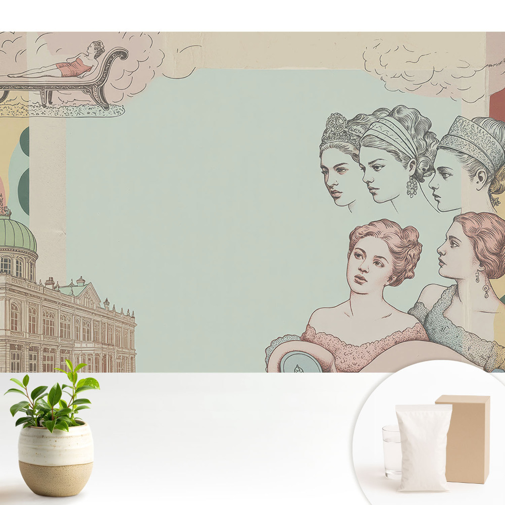 Tapeta na stenu Štýlová pastelová historická koláž