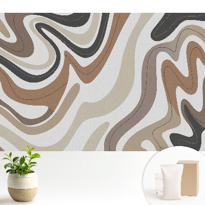 Tapeta s abstraktnými čiarami v zemitých tónoch