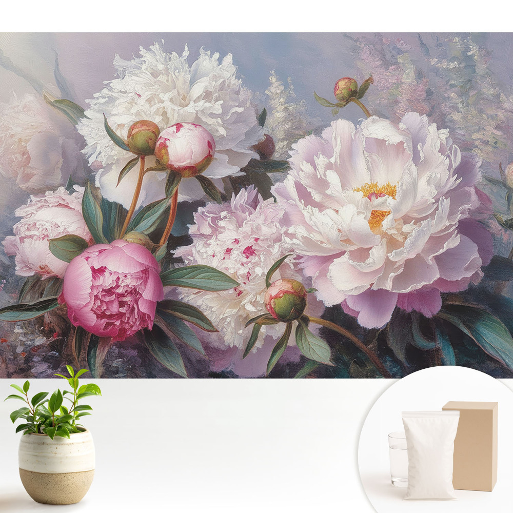 Luxusná tapeta Pastelová krása kvetov pivoniek