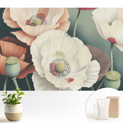 Luxusná tapeta Jemná elegancia makových kvetov