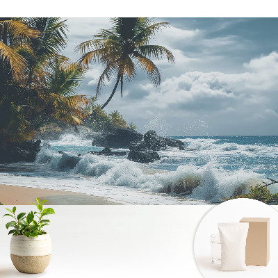 Luxusná tapeta s tropickou scenériou evokujúcou harmóniu s prírodou