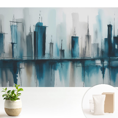 Tapeta Mesto v akvareloch, pokojný, moderný akcent
