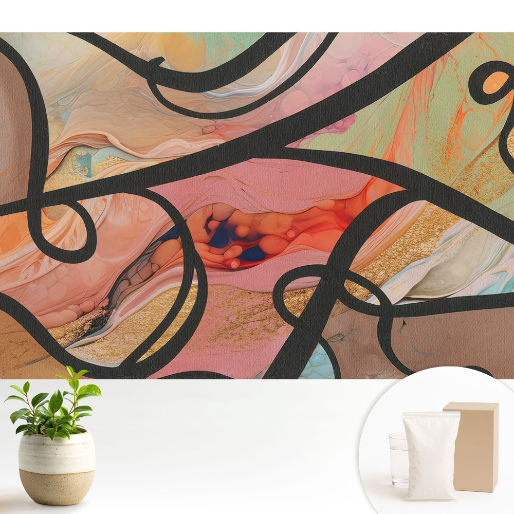 Tapeta na stenu Abstraktné vlny a kontrastné čiary