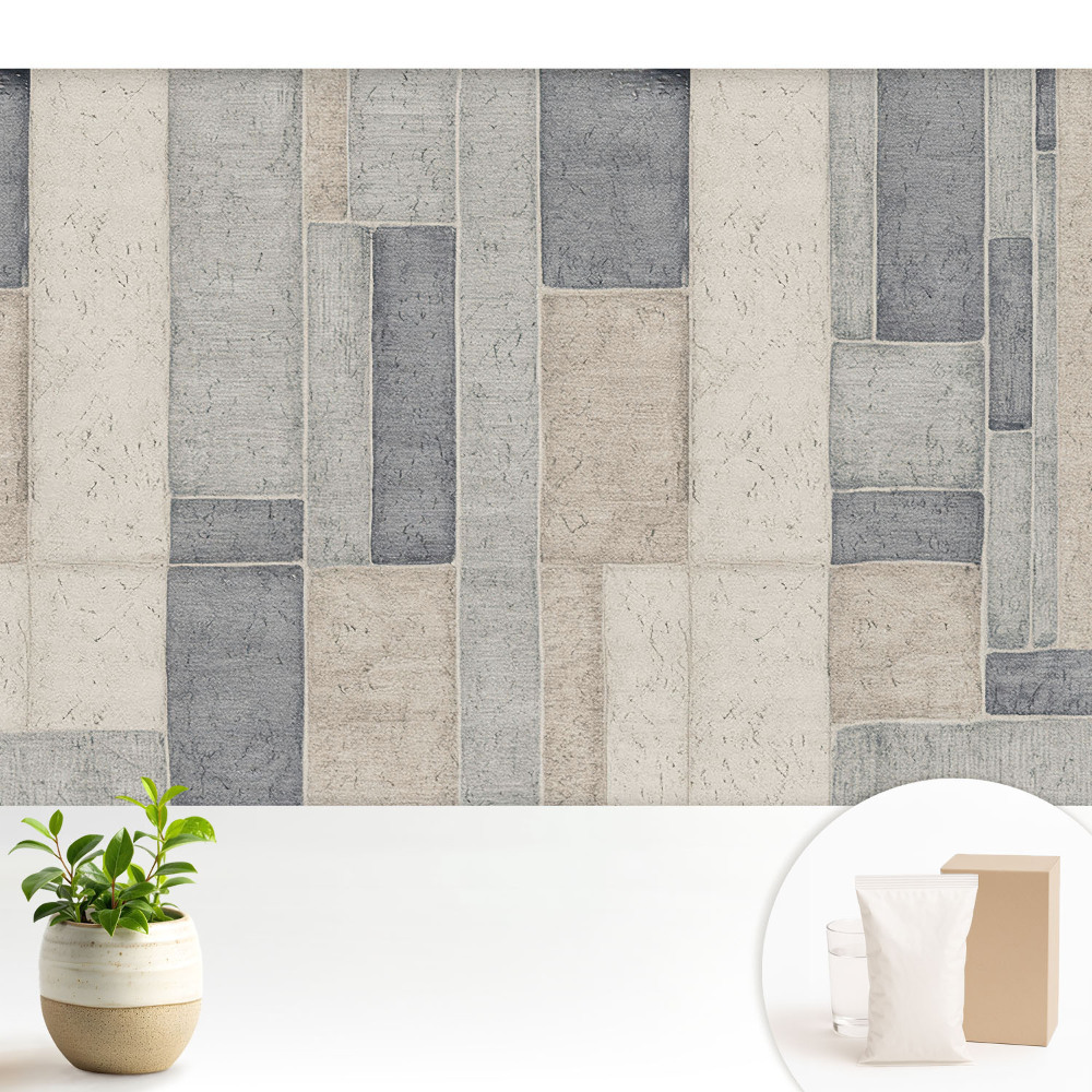 Tapeta na stenu Obdĺžniky v odtieňoch béžovej a sivej