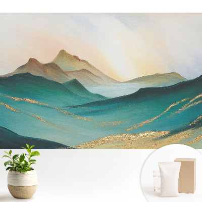 Tapeta do obývačky s motívom hôr a abstraktným vzorom
