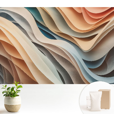 Tapeta Abstrakcia pastelových vlnitých vrstiev