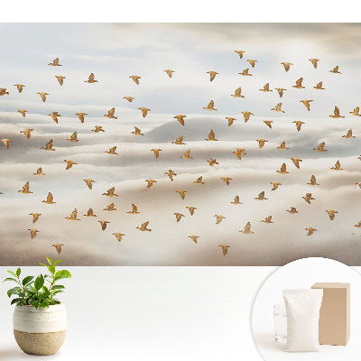 Tapeta do obývačky s motívom vtákov lietajúcich v oblakoch