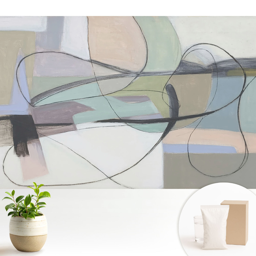 Tapeta do obývačky Abstraktné pastely a zložité línie