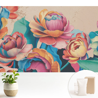 Tapeta na stenu Energické retro kvety