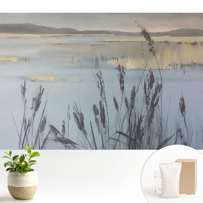 Tapeta Jazero s tŕstím, reflexný priestor